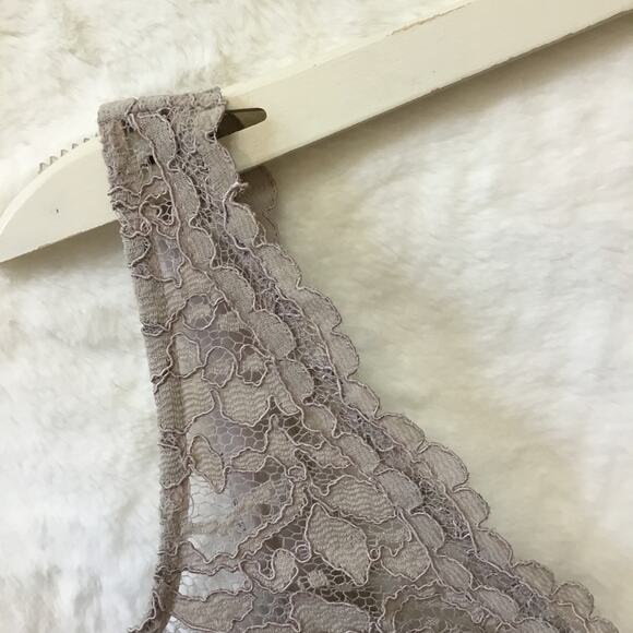 David Bridal Short Mocha Lace Dress with V-Neck - Picture 7 of 16